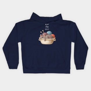 Eat Sleep Knit - Knitting With Cats Kids Hoodie